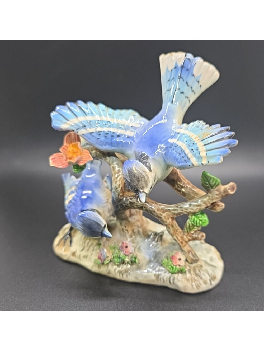 Vintage Trimont Ware 2 Blue Jays Figurine Japan collectible